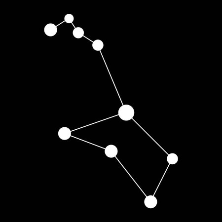 Puppis constellation map. vector illustration.のイラスト素材