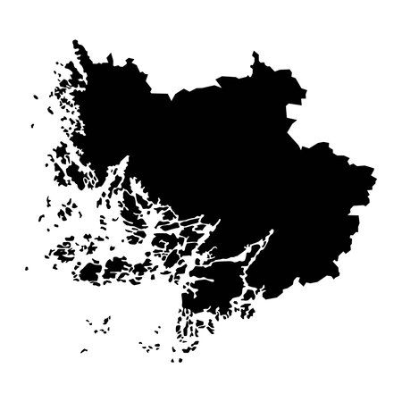 Southwest Finland map, region of Finland. vector illustration.のイラスト素材