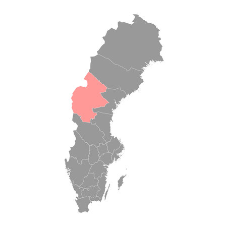 Jamtland county map, province of Sweden. vector illustration.のイラスト素材