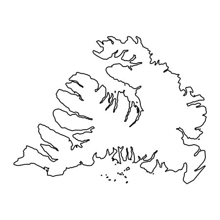 Westfjords district map, administrative district of Iceland. vector illustration.のイラスト素材