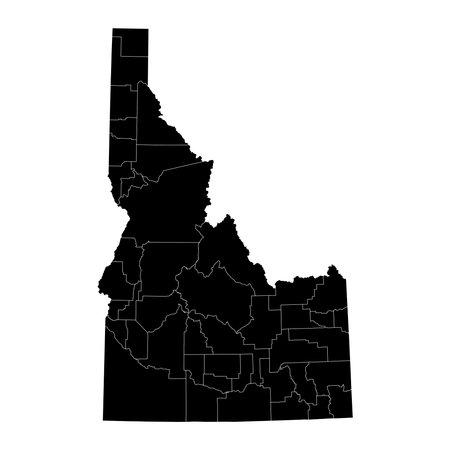 Idaho state map with counties. vector illustration.のイラスト素材