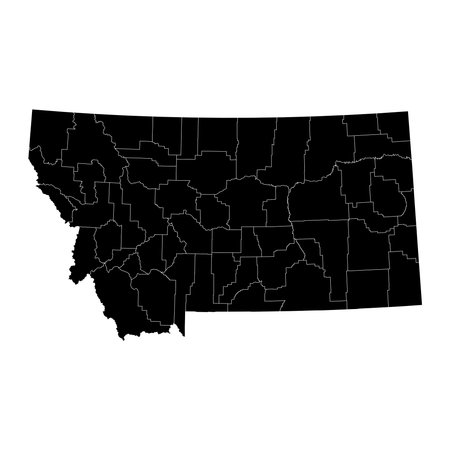 Montana state map with counties. vector illustration.のイラスト素材