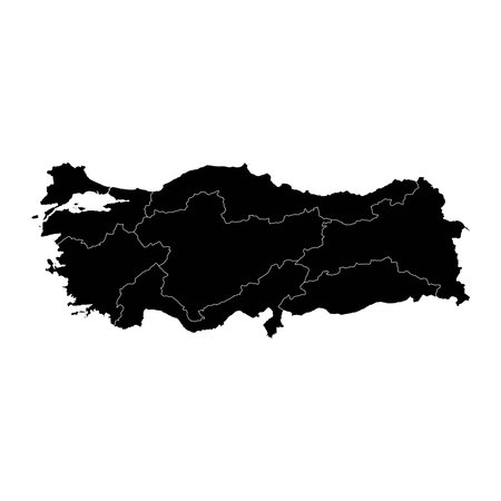 Turkey map with regions. vector illustration.のイラスト素材