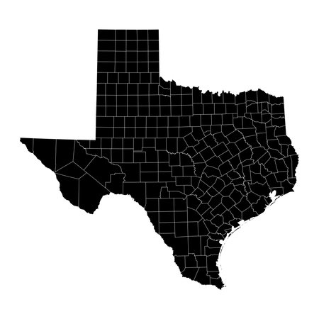 Texas state map with counties. vector illustration.のイラスト素材