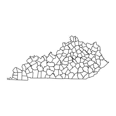 Kentucky state map with counties. vector illustration.のイラスト素材