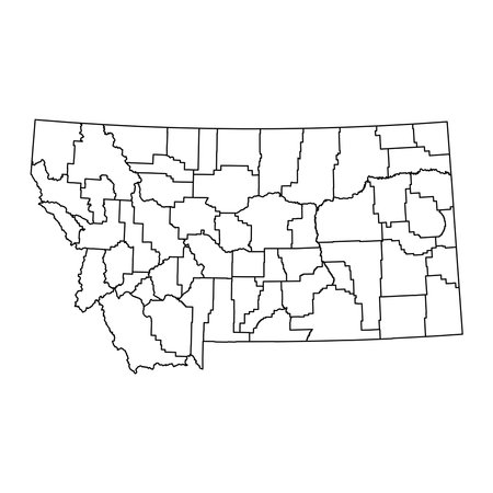 Montana state map with counties. vector illustration.のイラスト素材