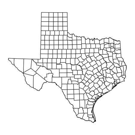 Texas state map with counties. vector illustration.のイラスト素材