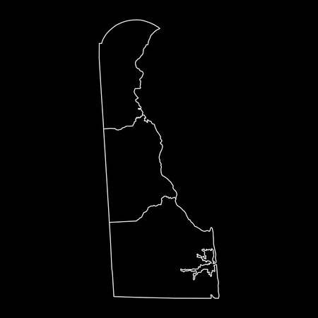 Delaware state map with counties. vector illustration.のイラスト素材