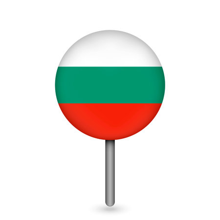 Map pointer with contry Bulgaria. Bulgaria flag. vector illustration.のイラスト素材