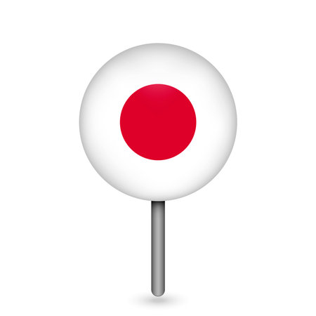Map pointer with contry Japan. Japan flag. vector illustration.のイラスト素材