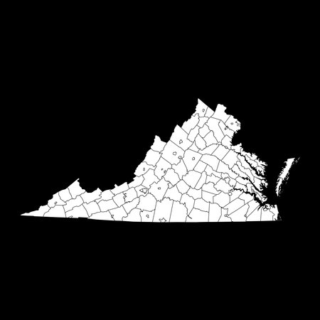 Virginia state map with counties. Vector illustration.のイラスト素材