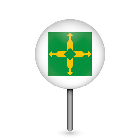 Map pointer with Federal District of Brazil. Vector illustration.のイラスト素材