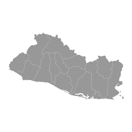 El Salvador map with administrative divisions.のイラスト素材