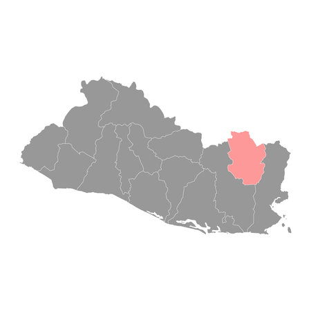 Morazan department map, administrative division of El Salvador.のイラスト素材