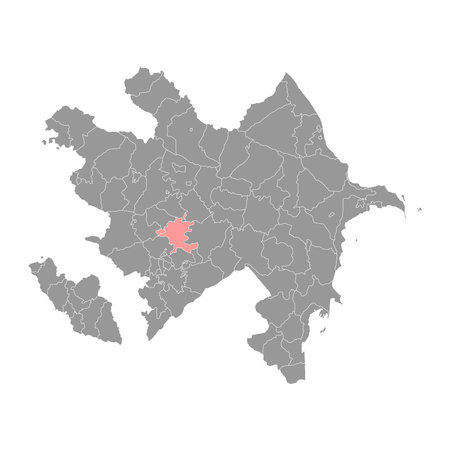 Aghdam district map, administrative division of Azerbaijan.のイラスト素材