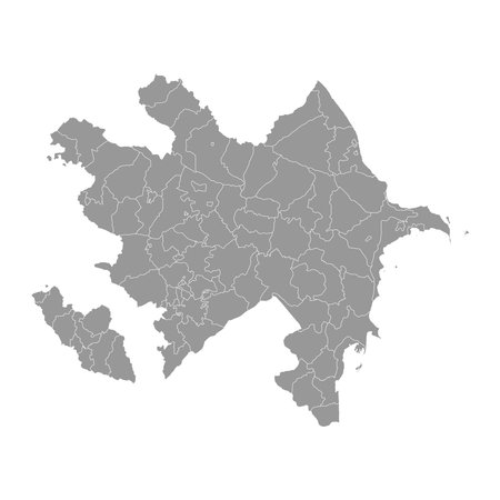 Azerbaijan map with administrative divisions.のイラスト素材