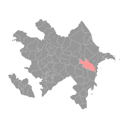 Hajigabul district map, administrative division of Azerbaijan.のイラスト素材