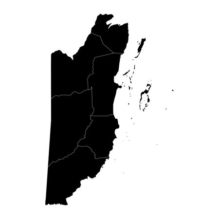 Belize map with administrative divisions.のイラスト素材