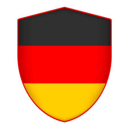 Germany flag in shield shape. Vector illustration.のイラスト素材
