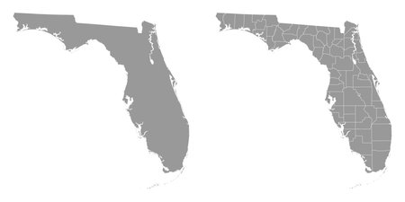 Florida state gray maps. Vector illustration.のイラスト素材