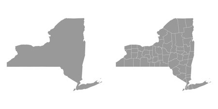 New York state gray maps. Vector illustration.のイラスト素材