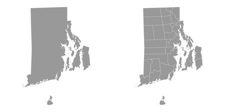 Rhode Island state gray maps. Vector illustration.のイラスト素材