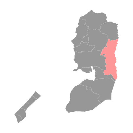 Jericho Governorate map, administrative division of Palestine. Vector illustration.のイラスト素材