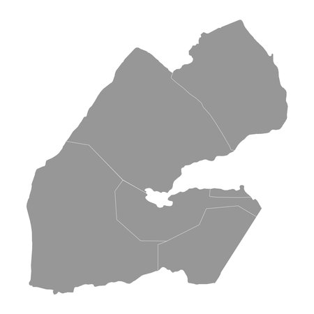 Djibouti map with administrative divisions. Vector illustration.のイラスト素材