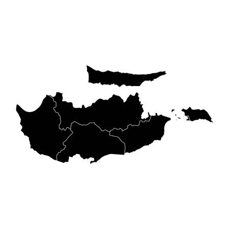Republic of Cyprus map with administrative divisions. Vector illustration.のイラスト素材
