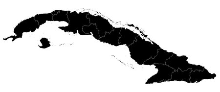 Cuba map with administrative divisions. Vector illustration.のイラスト素材
