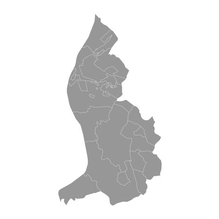 Liechtenstein map administrative divisions. Vector illustration.のイラスト素材