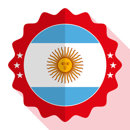 Argentina quality emblem, label, sign, button. Vector illustration.のイラスト素材