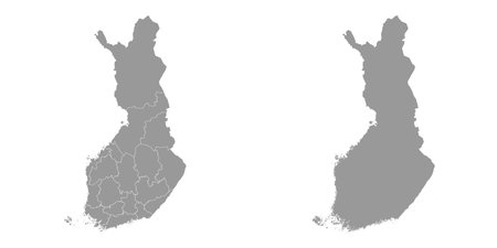 Finland gray map with regions. Vector illustration.のイラスト素材
