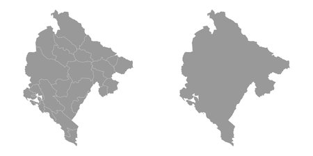Montenegro gray map with administrative subdivisions. Vector illustration.のイラスト素材