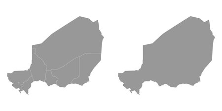 Niger map with administrative divisions. Vector illustration.のイラスト素材