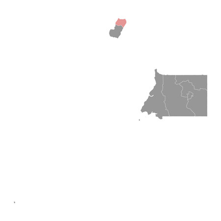 Bioko Norte province map, administrative division of Equatorial Guinea. Vector illustration.のイラスト素材