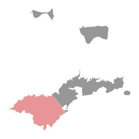 Western District map, administrative division of American Samoa. Vector illustration.のイラスト素材