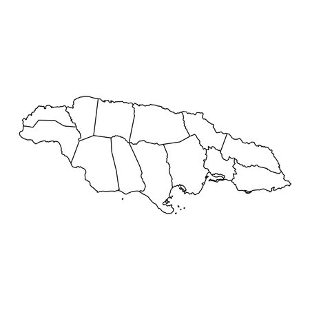Jamaica map with administrative divisions. Vector illustration.のイラスト素材