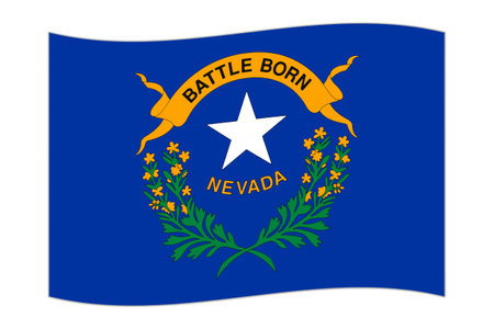 Waving flag of the Nevada state. Vector illustration.のイラスト素材