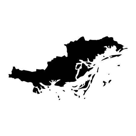 Quang Ninh province map, administrative division of Vietnam. Vector illustration.のイラスト素材