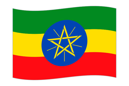 Waving flag of the country Ethiopia. Vector illustration.のイラスト素材