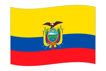 Waving flag of the country Ecuador. Vector illustration.のイラスト素材