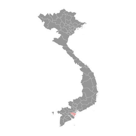 Ben Tre province map, administrative division of Vietnam. Vector illustration.のイラスト素材