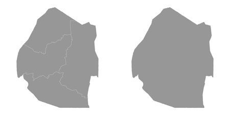 Eswatini map with administrative divisions. Vector illustration.のイラスト素材