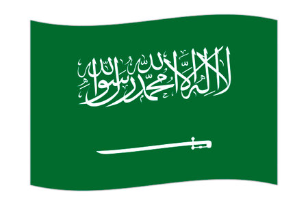 Waving flag of the country Saudi Arabia. Vector illustration.のイラスト素材