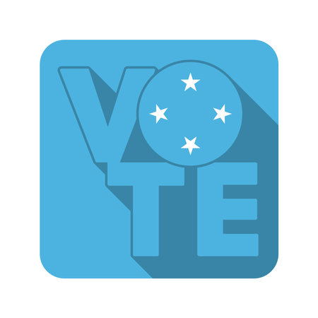 Vote sign, postcard, poster. Micronesia flag. Vector illustration.のイラスト素材