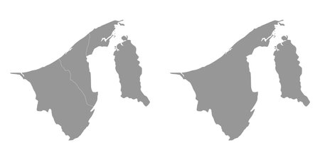 Brunei map with administrative divisions. Vector illustration.のイラスト素材