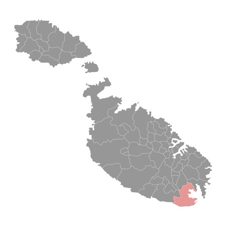 Birzebbuga District map, administrative division of Malta. Vector illustration.のイラスト素材