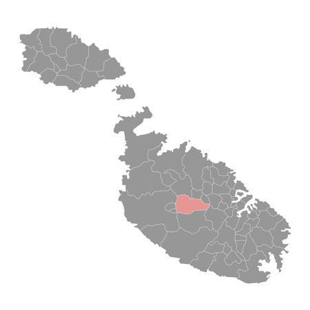 Attard District map, administrative division of Malta. Vector illustration.のイラスト素材