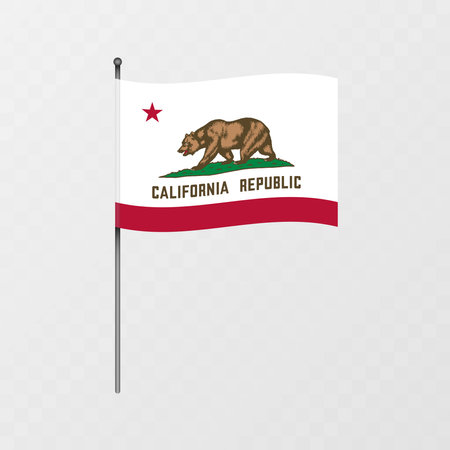 California flag on flagpole. Vector illustration.のイラスト素材